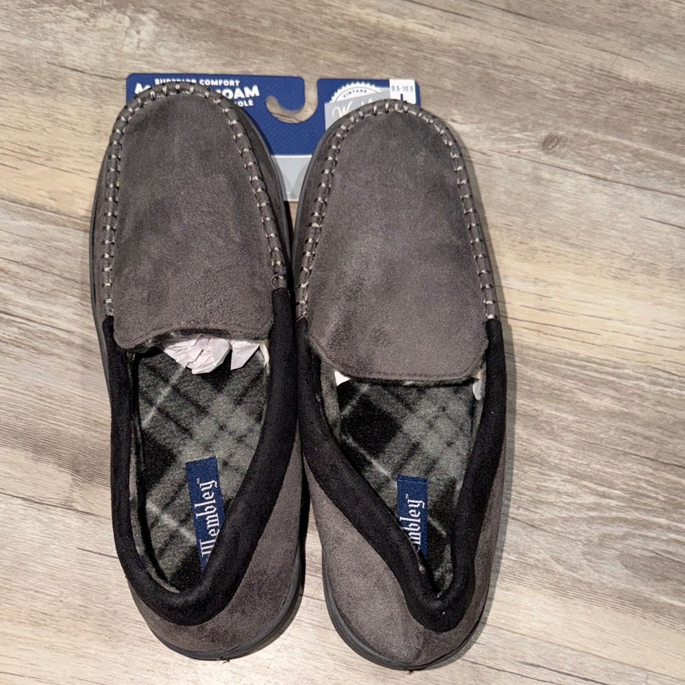 Wembley Men's Gray Suede Slip-On Moccasin Loafers